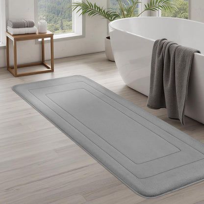 Memory Foam Bath Mat 24" x 16", Non Slip Bath Rug, Deep Khaki