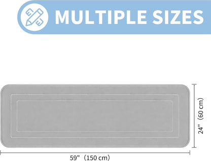 Memory Foam Bath Mat 24" x 16", Non Slip Bath Rug, Deep Khaki