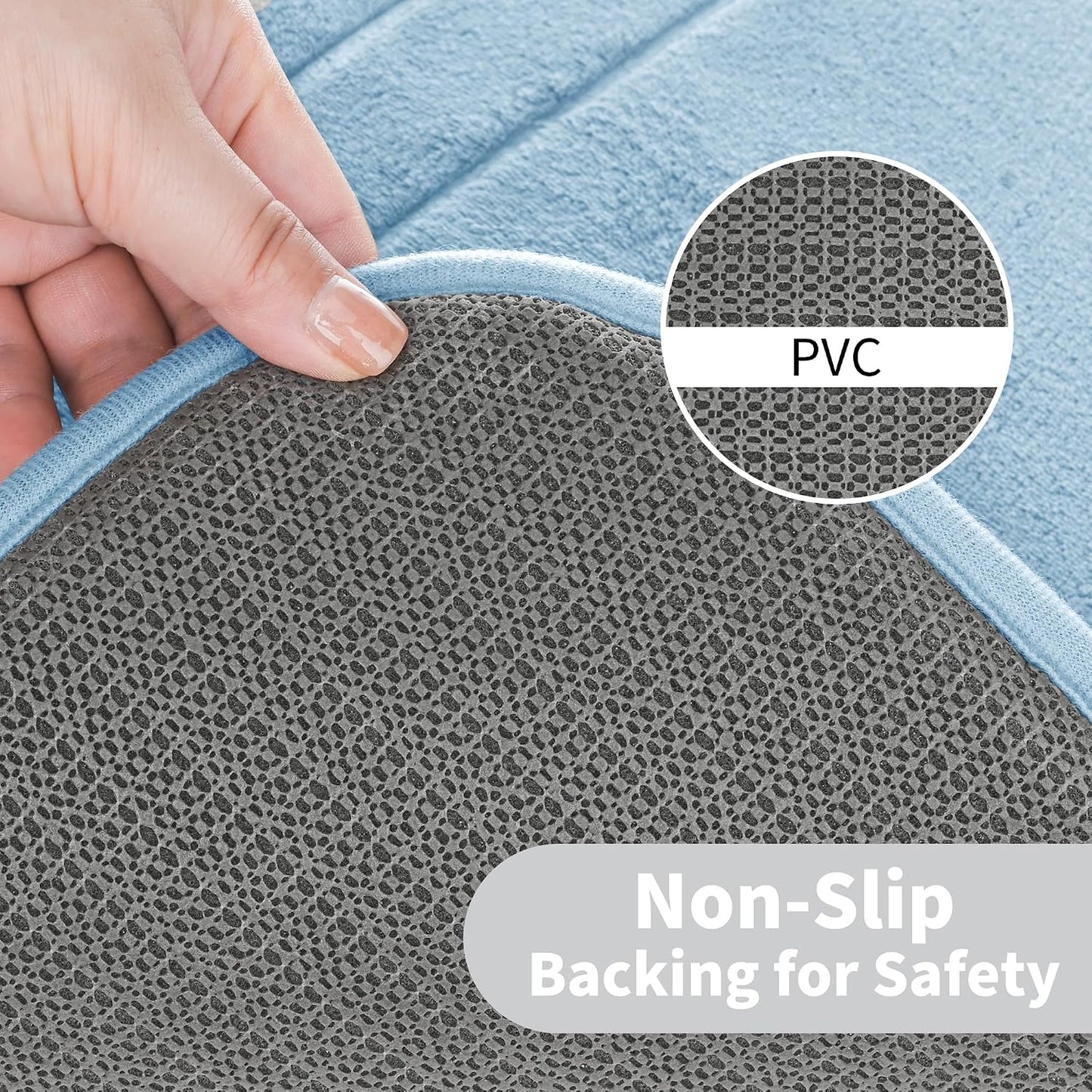 Memory Foam Bath Mat 24" x 16", Non Slip Bath Rug, Deep Khaki