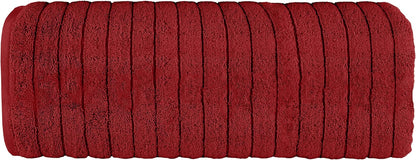 100% Turkish Cotton Corduroy Ribbed Luxury Bath Towels 6-Piece Set, Premium Feel - Quick Dry, Highly Absorbent, Contains 2 Bath Towels, 2 Hand Towels, and 2 Washcloths, Dusty Rose