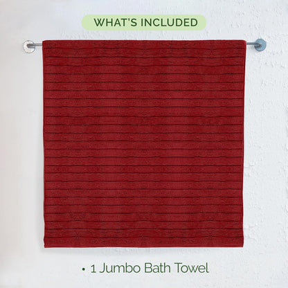 100% Turkish Cotton Corduroy Ribbed Luxury Bath Towels 6-Piece Set, Premium Feel - Quick Dry, Highly Absorbent, Contains 2 Bath Towels, 2 Hand Towels, and 2 Washcloths, Dusty Rose