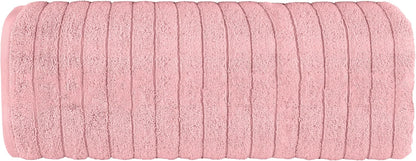 100% Turkish Cotton Corduroy Ribbed Luxury Bath Towels 6-Piece Set, Premium Feel - Quick Dry, Highly Absorbent, Contains 2 Bath Towels, 2 Hand Towels, and 2 Washcloths, Dusty Rose