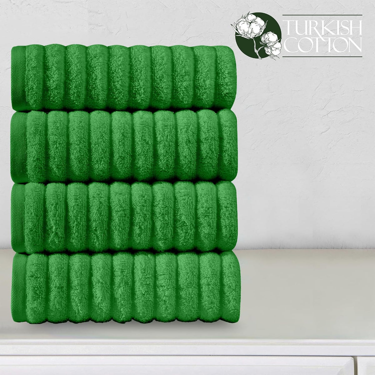 100% Turkish Cotton Corduroy Ribbed Luxury Bath Towels 6-Piece Set, Premium Feel - Quick Dry, Highly Absorbent, Contains 2 Bath Towels, 2 Hand Towels, and 2 Washcloths, Dusty Rose