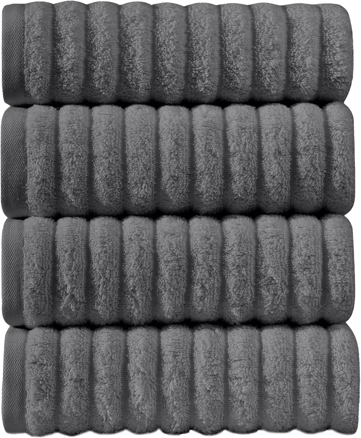 100% Turkish Cotton Corduroy Ribbed Luxury Bath Towels 6-Piece Set, Premium Feel - Quick Dry, Highly Absorbent, Contains 2 Bath Towels, 2 Hand Towels, and 2 Washcloths, Dusty Rose