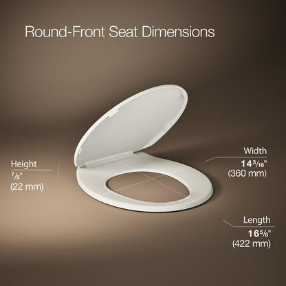 Brevia Slow Close Elongated Toilet Seat, White | 20110-0, Grip-Tight Bumpers, Quiet Close, Quick-Attach Hardware