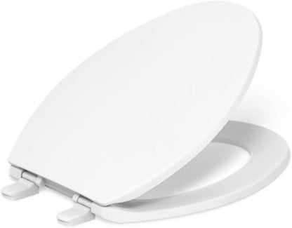 Brevia Slow Close Elongated Toilet Seat, White | 20110-0, Grip-Tight Bumpers, Quiet Close, Quick-Attach Hardware