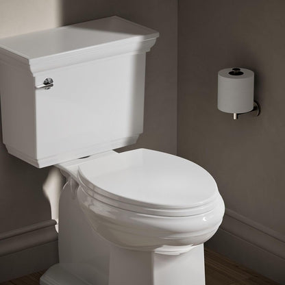 Brevia Slow Close Elongated Toilet Seat, White | 20110-0, Grip-Tight Bumpers, Quiet Close, Quick-Attach Hardware