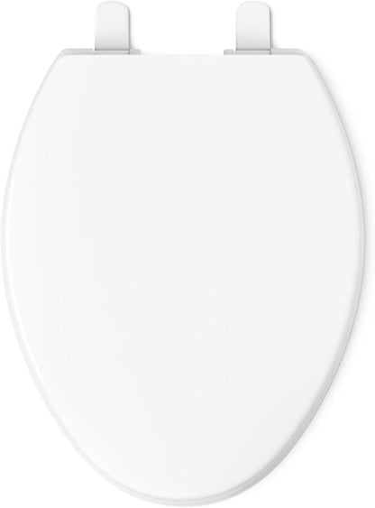 Brevia Slow Close Elongated Toilet Seat, White | 20110-0, Grip-Tight Bumpers, Quiet Close, Quick-Attach Hardware