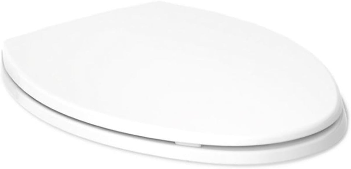 Brevia Slow Close Elongated Toilet Seat, White | 20110-0, Grip-Tight Bumpers, Quiet Close, Quick-Attach Hardware