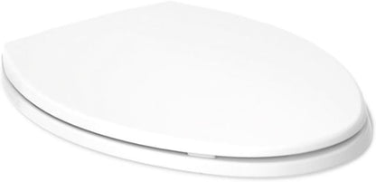 Brevia Slow Close Elongated Toilet Seat, White | 20110-0, Grip-Tight Bumpers, Quiet Close, Quick-Attach Hardware