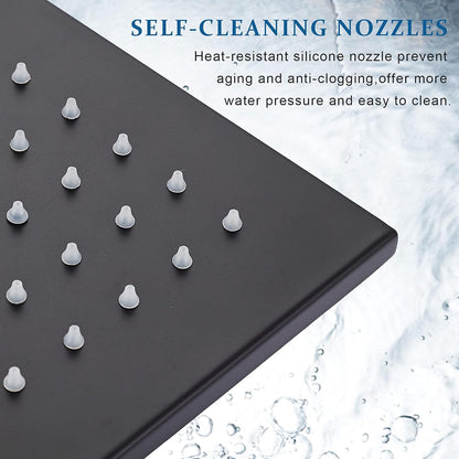 LED 16 Inch Square Shower Head Replacement with Rotatable Ball，Oil Rubbed Bronze