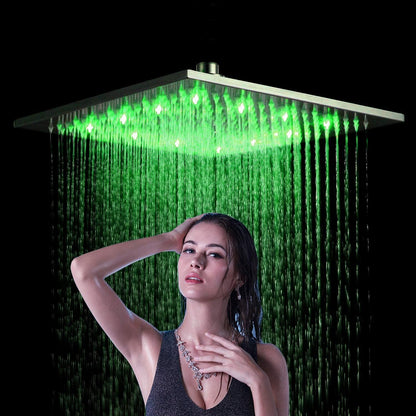 LED 16 Inch Square Shower Head Replacement with Rotatable Ball，Oil Rubbed Bronze