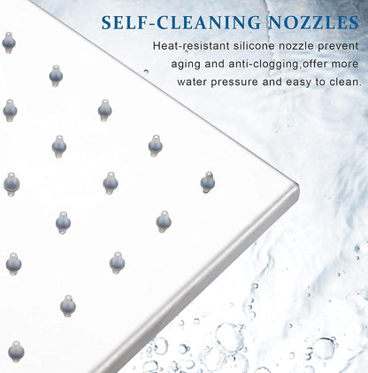 LED 16 Inch Square Shower Head Replacement with Rotatable Ball，Oil Rubbed Bronze