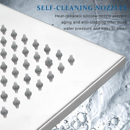 LED 16 Inch Square Shower Head Replacement with Rotatable Ball，Oil Rubbed Bronze