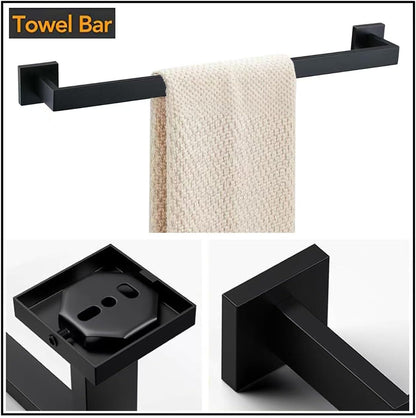 Towel Bar - 23.6 Inch Bathroom Towel Holder - Matte Black