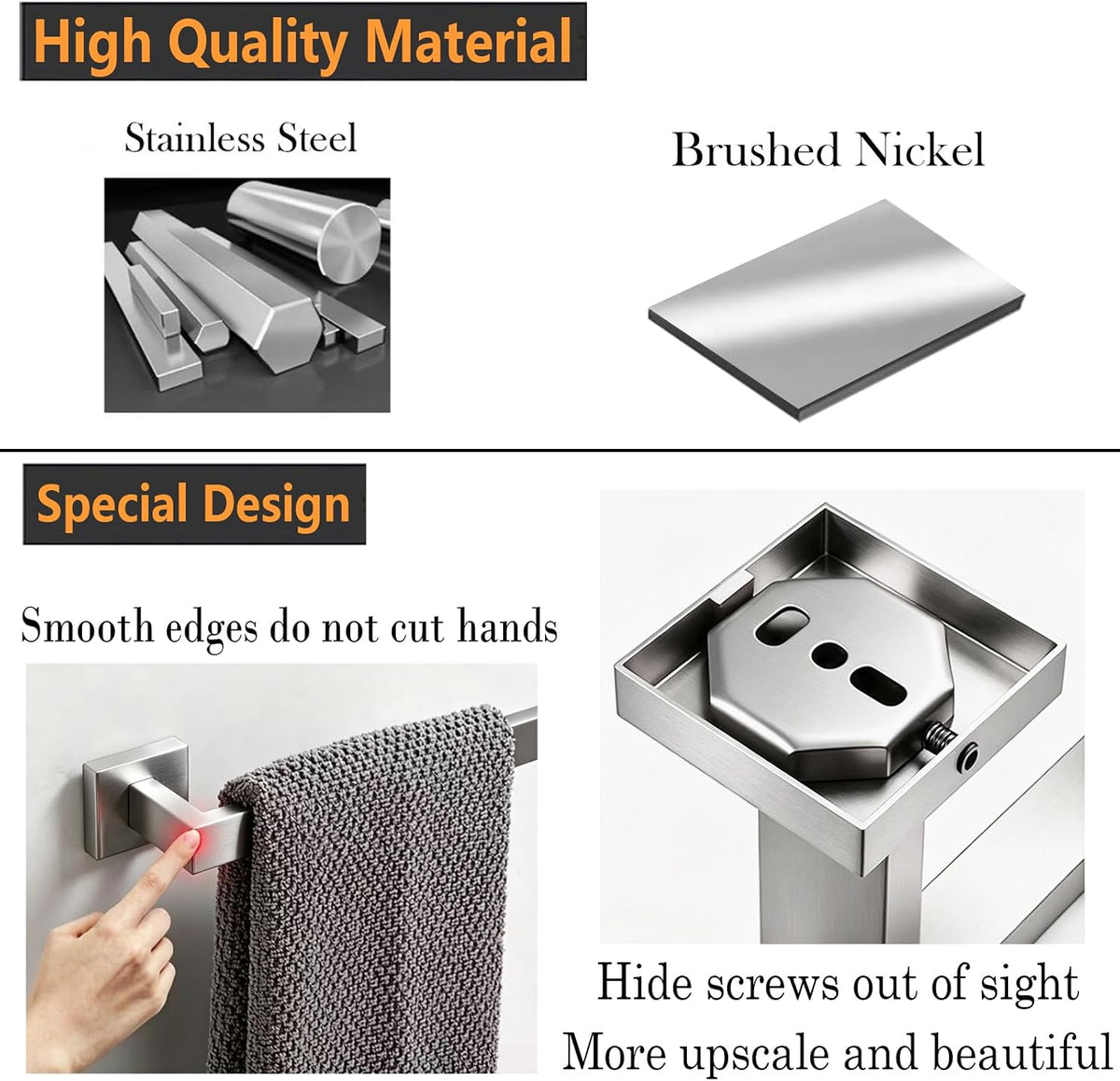 Towel Bar - 23.6 Inch Bathroom Towel Holder - Matte Black