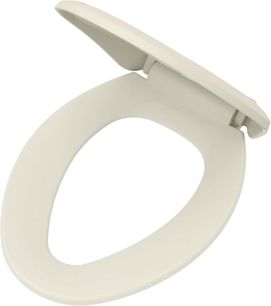 Elongated Toilet Seat with Cover, Soft Close, No Slam, Quick & Easy Install, Heavy-Duty Plastic, Adjustable Fit for Standard Elongated Toilets, Durable & Fade-Resistant, White G0099213