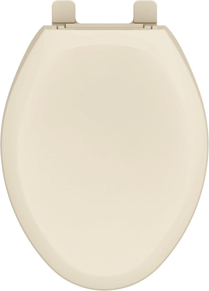 Elongated Toilet Seat with Cover, Soft Close, No Slam, Quick & Easy Install, Heavy-Duty Plastic, Adjustable Fit for Standard Elongated Toilets, Durable & Fade-Resistant, White G0099213