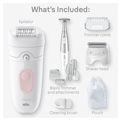 Silk-épil 5 Epilator, Wet & Dry, Lasting Smooth Skin, SE5-230