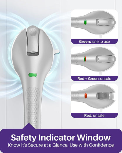 Shower Grab Bars, 17.5in Safety Indicators, Stronger Suction