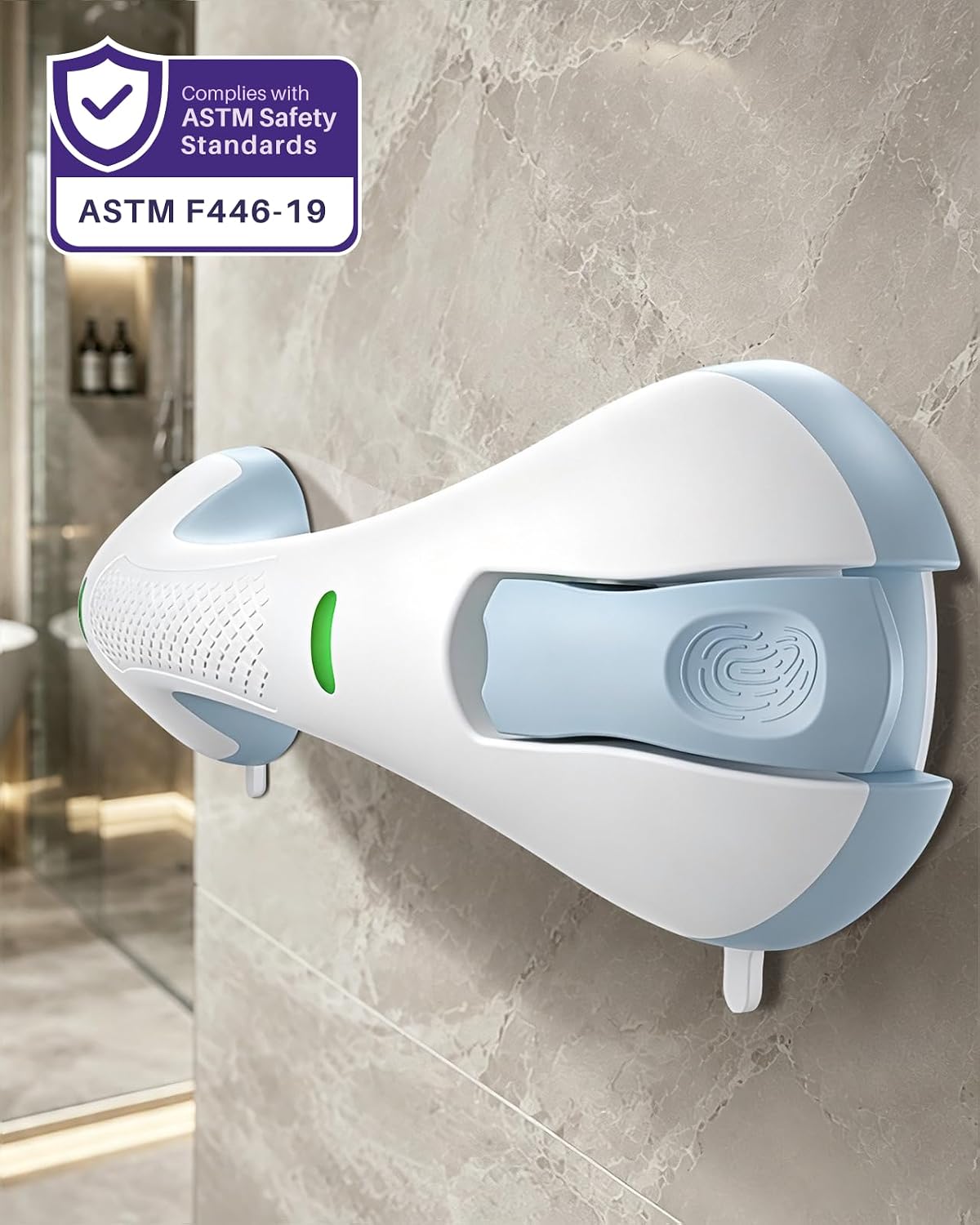 Shower Grab Bars, 17.5in Safety Indicators, Stronger Suction