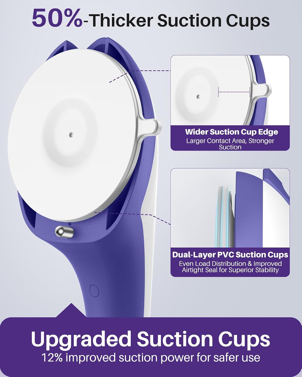 Shower Grab Bars, 17.5in Safety Indicators, Stronger Suction