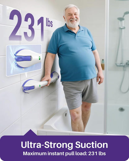 Shower Grab Bars, 17.5in Safety Indicators, Stronger Suction