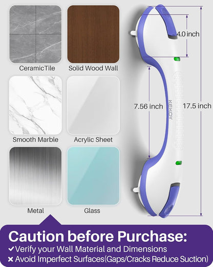 Shower Grab Bars, 17.5in Safety Indicators, Stronger Suction