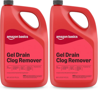 Max Strength Drain Cleaner Hair Clog Remover Gel - Unclogs Hair and Grease, 80 Fl Oz, Packaging May Vary