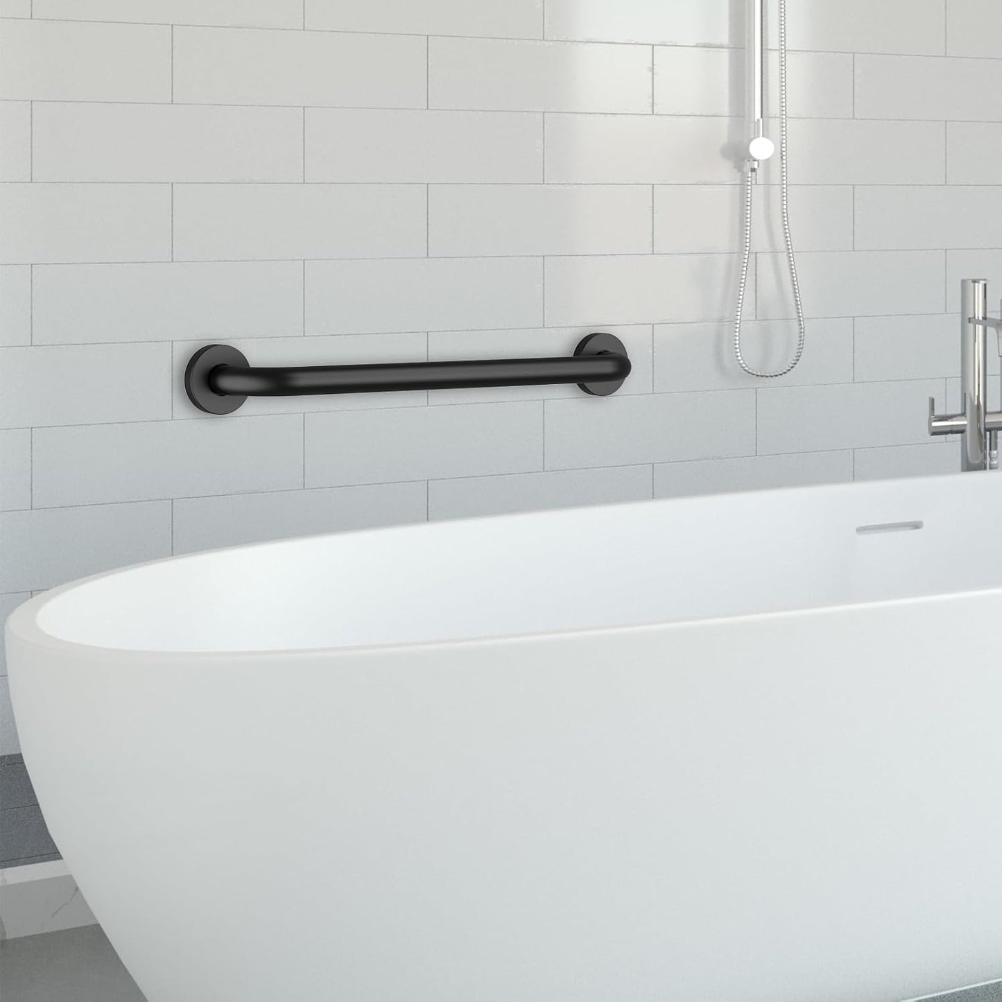 16 Inch Grab Bars for Wall Brush Nickel | Safety Shower Grab Bars for Seniors Elderly Handicapped, Handicap Grab Bars for Shower with Concealed Screws