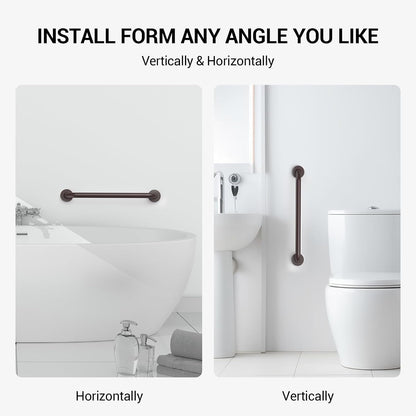 16 Inch Grab Bars for Wall Brush Nickel | Safety Shower Grab Bars for Seniors Elderly Handicapped, Handicap Grab Bars for Shower with Concealed Screws