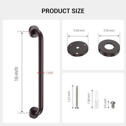 16 Inch Grab Bars for Wall Brush Nickel | Safety Shower Grab Bars for Seniors Elderly Handicapped, Handicap Grab Bars for Shower with Concealed Screws