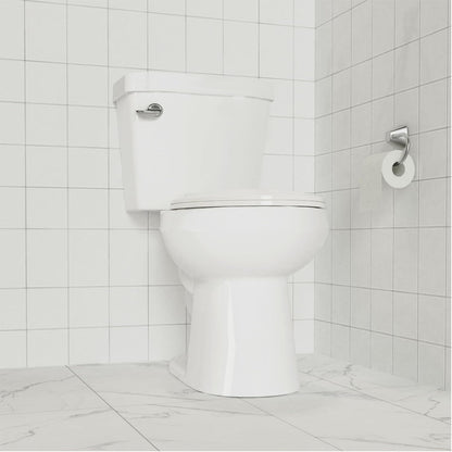 Elongated Toilet Seat with Built In Potty Training Seat, 19 Inch White Family Toilet Seat, Slow Close Plastic Toilet Cover for Adults and Toddlers, Easy Clean Seat