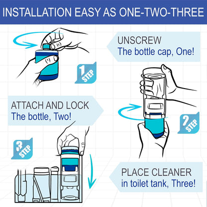 Automatic Toilet Bowl Cleaner with Refill — Antibacterial Flush-Activated Cleaning System, Toilet Cleaners for Hard Water, Helps Remove Rust & Limescale, Long-Lasting Performance & Unscented Formula