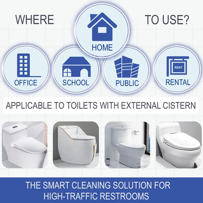 Automatic Toilet Bowl Cleaner with Refill — Antibacterial Flush-Activated Cleaning System, Toilet Cleaners for Hard Water, Helps Remove Rust & Limescale, Long-Lasting Performance & Unscented Formula