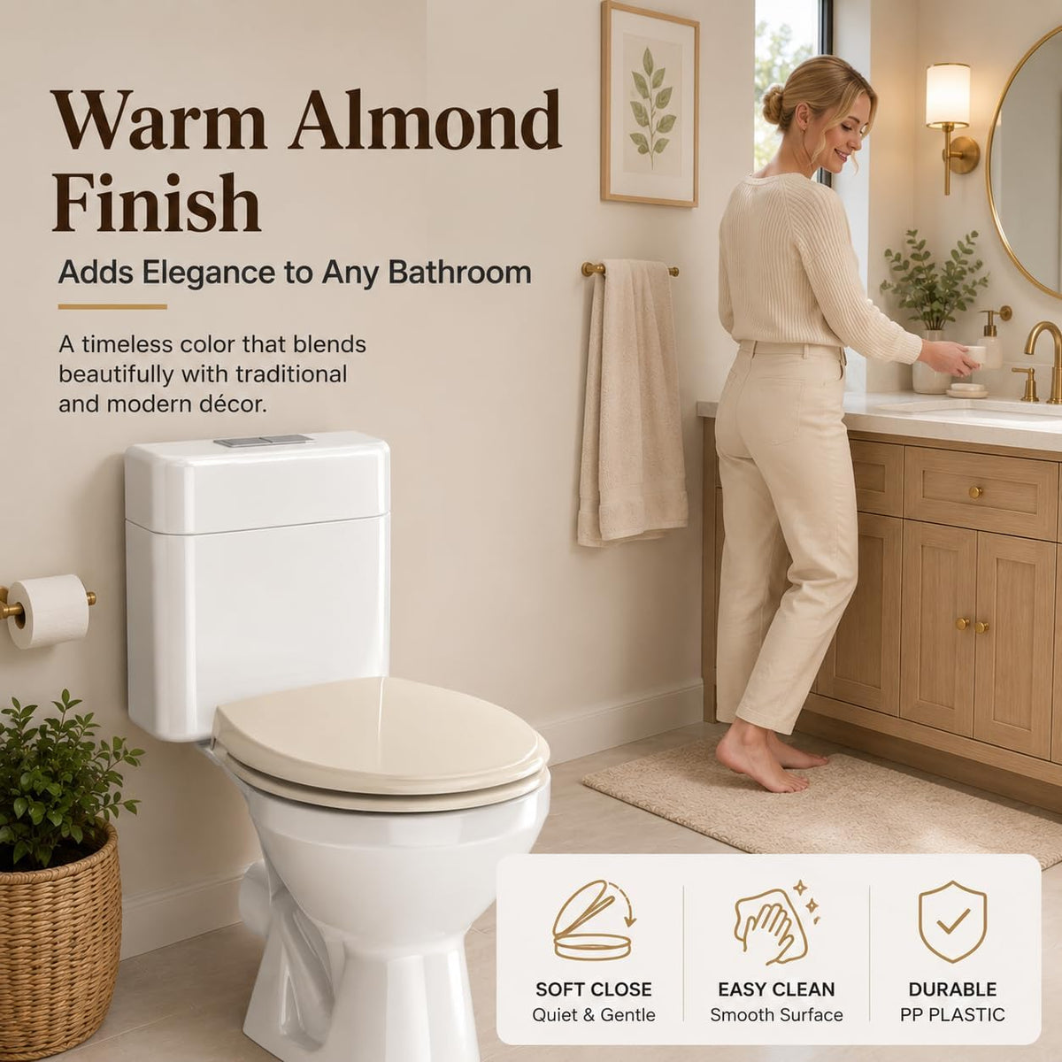Round Toilet Seat with Built-In Toddler Seat, White