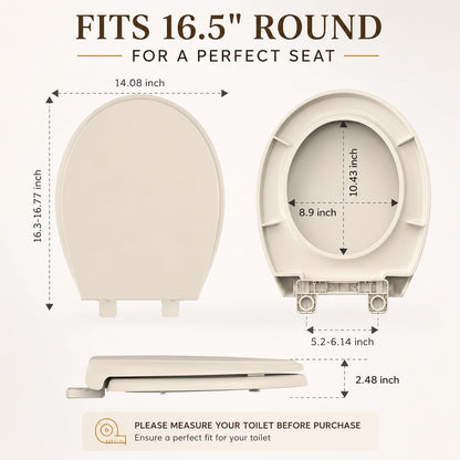 Round Toilet Seat with Built-In Toddler Seat, White