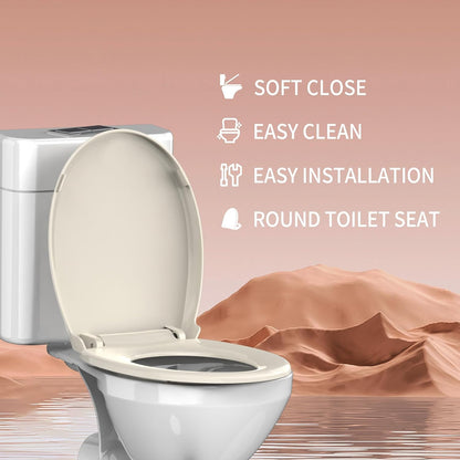 Round Toilet Seat with Built-In Toddler Seat, White