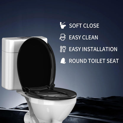 Round Toilet Seat with Built-In Toddler Seat, White