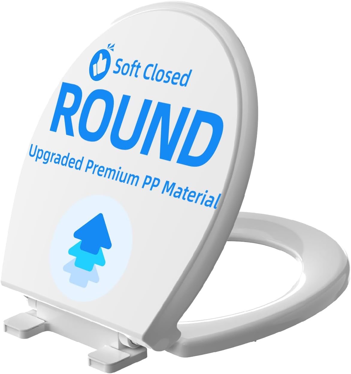 Round Toilet Seat with Built-In Toddler Seat, White