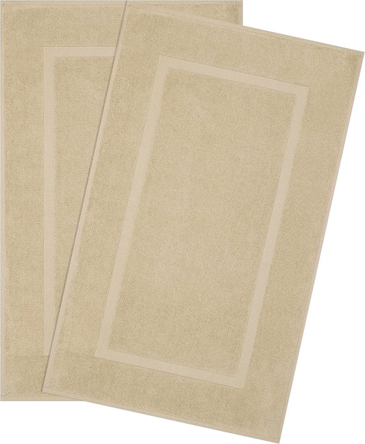 Cotton Paradise 100% Cotton Turkish Bathmat Rug, Soft Absorbent Quick Dry Non Slip, 17x24 Bathmat Rug, Beige