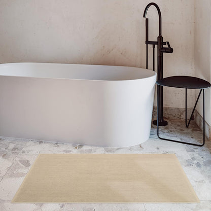 Cotton Paradise 100% Cotton Turkish Bathmat Rug, Soft Absorbent Quick Dry Non Slip, 17x24 Bathmat Rug, Beige