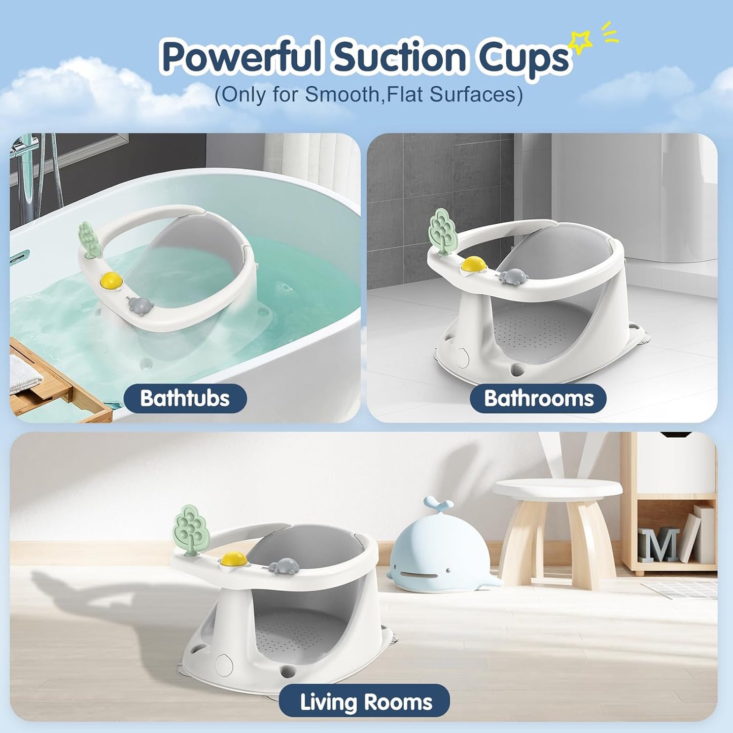 Baby Bath Seat for Babies 6 Months & Up, Non-Slip Bath Seats for Babies Sitting up,Bath tub Seat with Suction Cups,Safe & Comfortable Bath Chair Baby, Pink