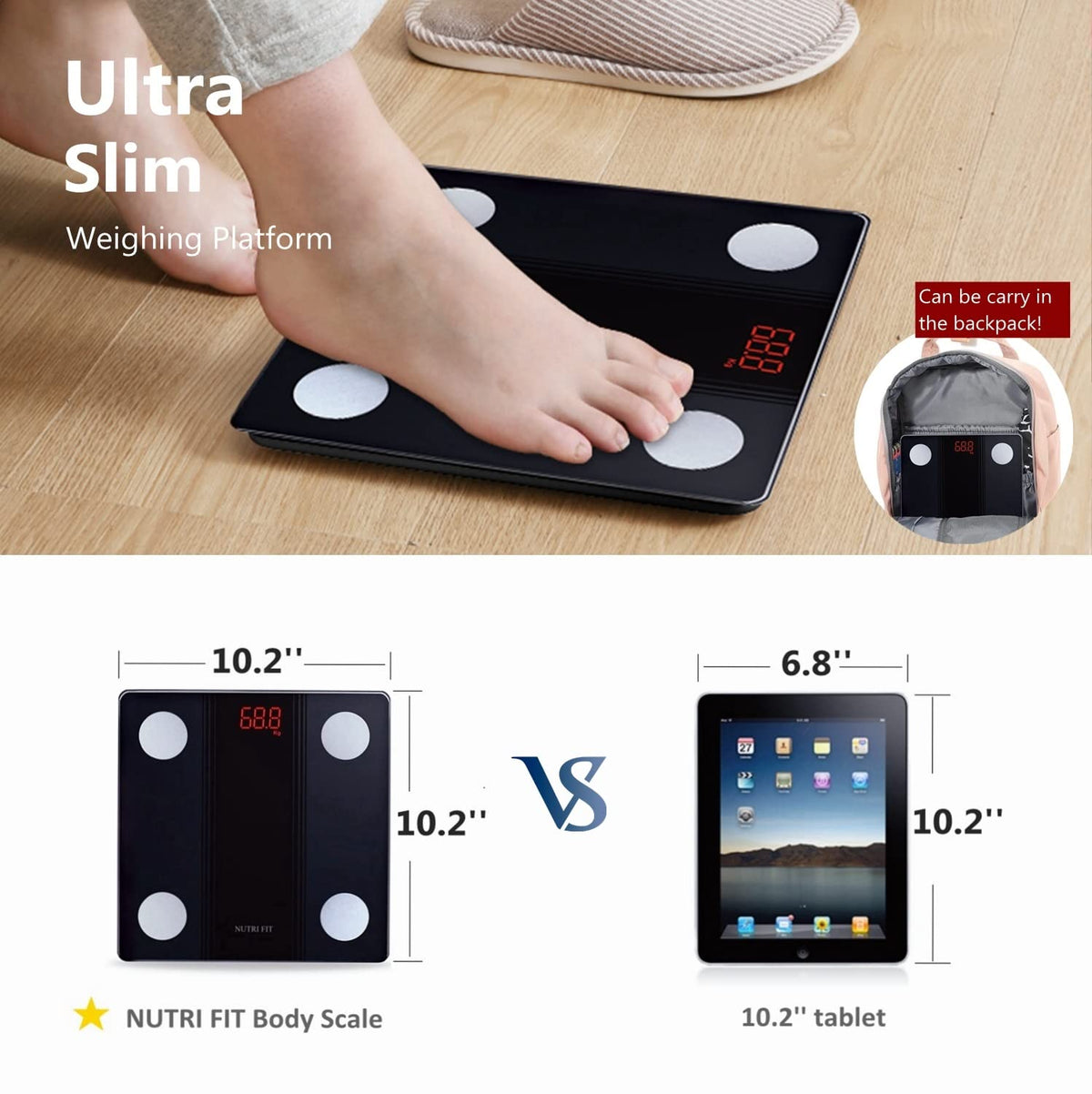 Bathroom Scale Smart Digital Bluetooth Scales for Body Weight