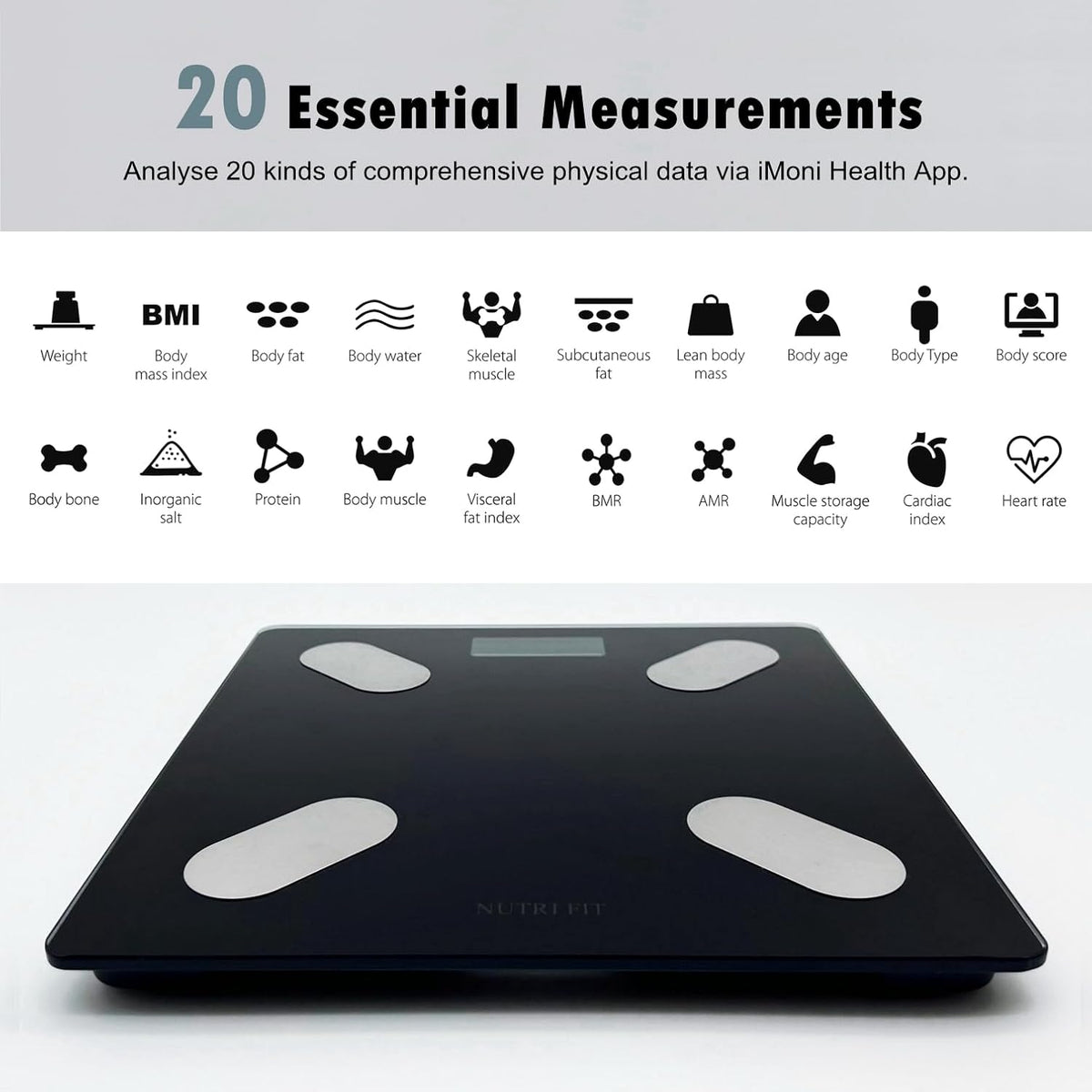 Bathroom Scale Smart Digital Bluetooth Scales for Body Weight