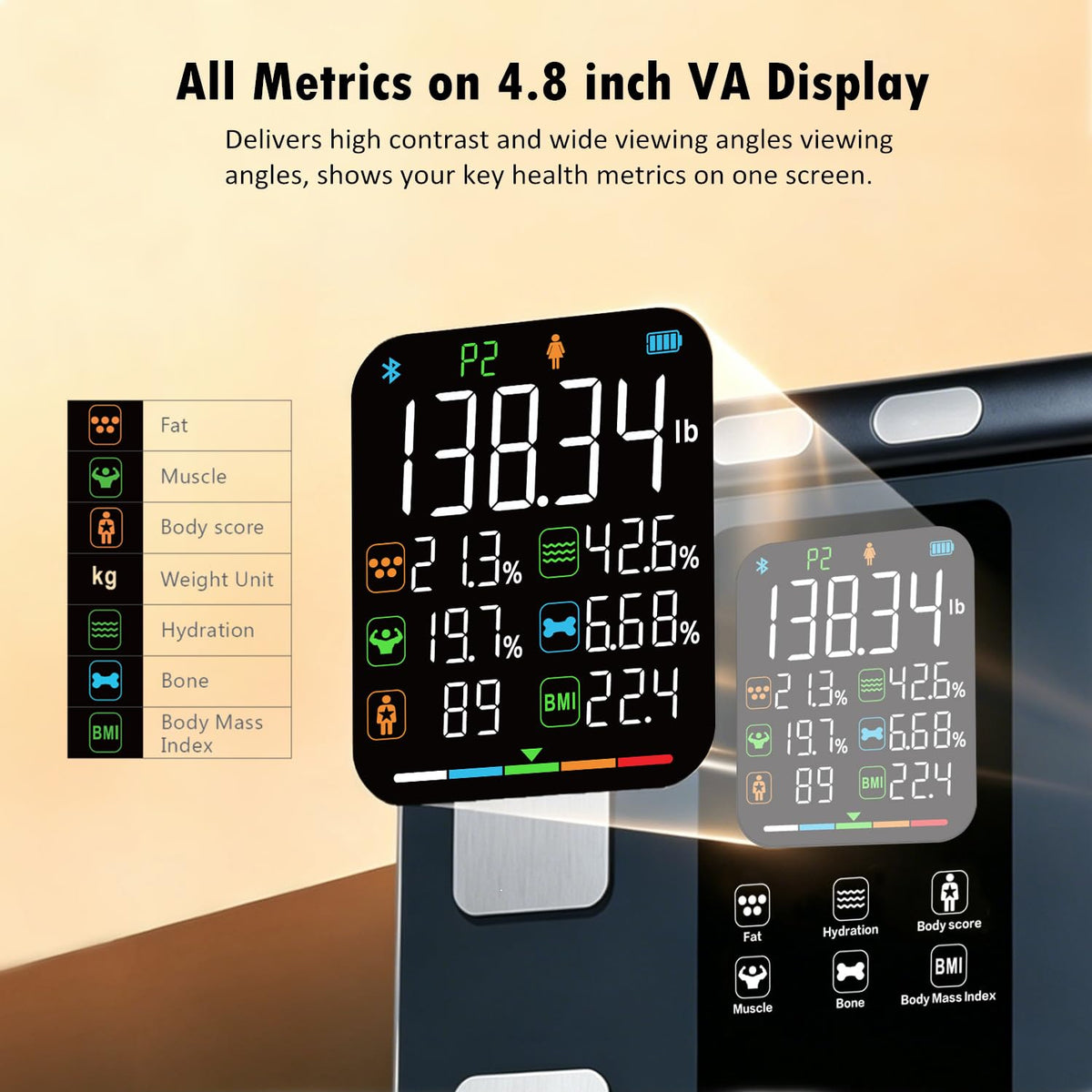 Bathroom Scale Smart Digital Bluetooth Scales for Body Weight