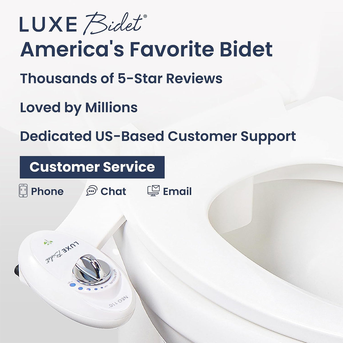 NEO 110 - Non-Electric Bidet Attachment for Toilet Seat, White