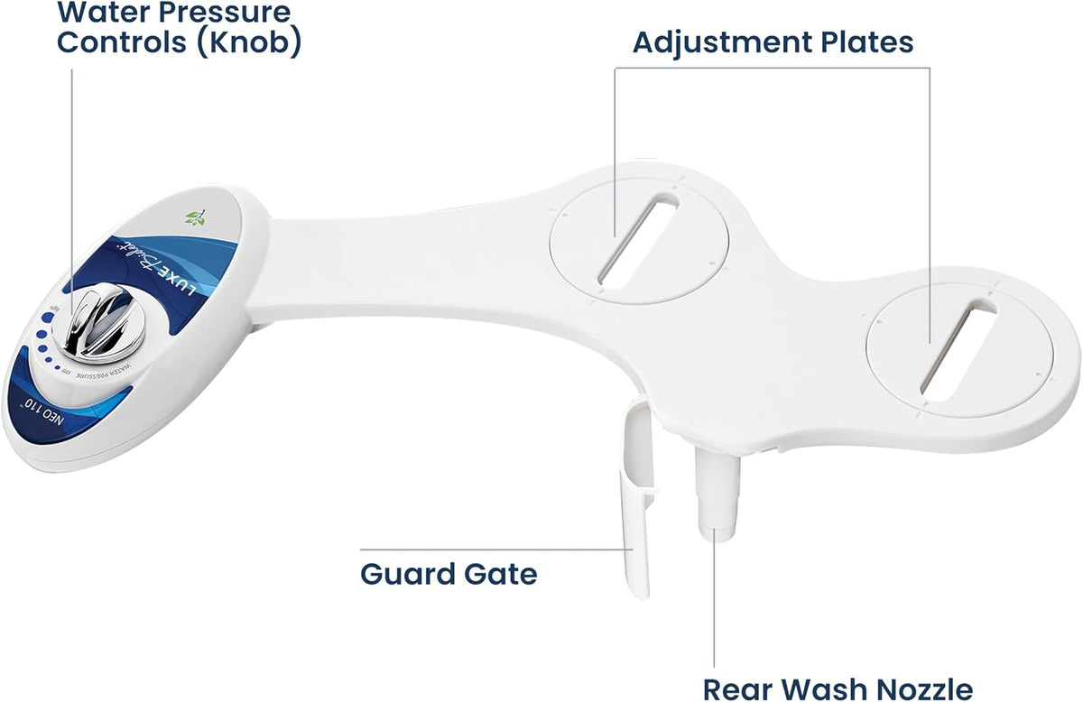 NEO 110 - Non-Electric Bidet Attachment for Toilet Seat, White