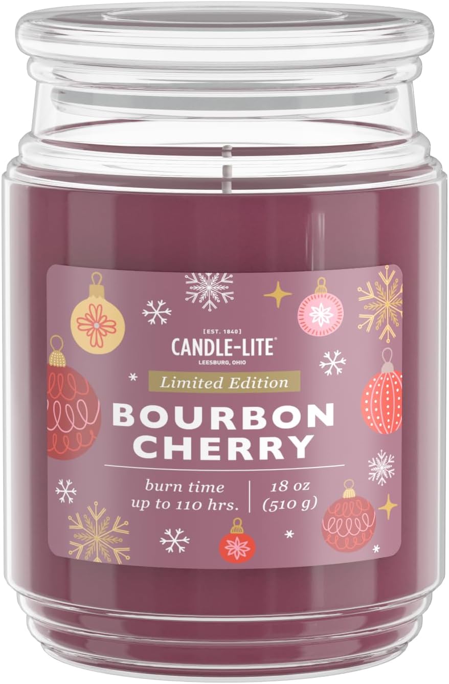 Candle-lite Scented Candles, Saltwater Lotus Fragrance, One 18 oz. Single-Wick Aromatherapy Candle with 110 Hours of Burn Time, White Color