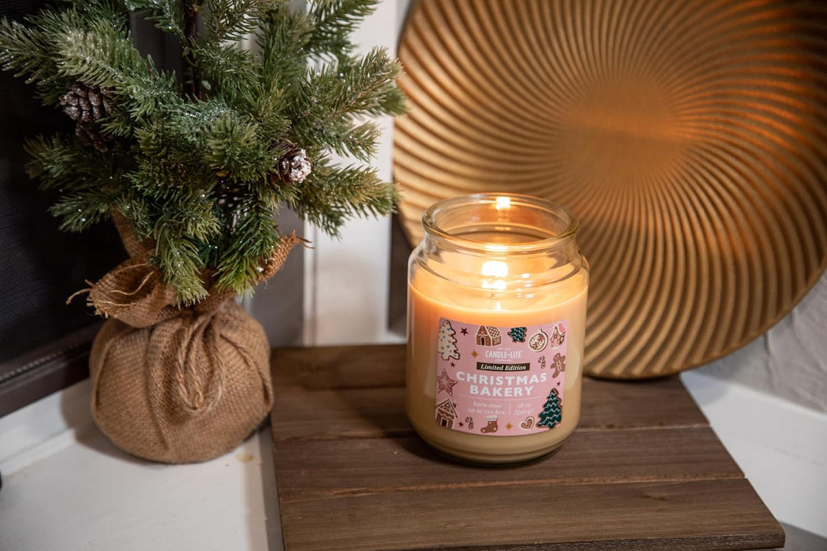 Candle-lite Scented Candles, Saltwater Lotus Fragrance, One 18 oz. Single-Wick Aromatherapy Candle with 110 Hours of Burn Time, White Color